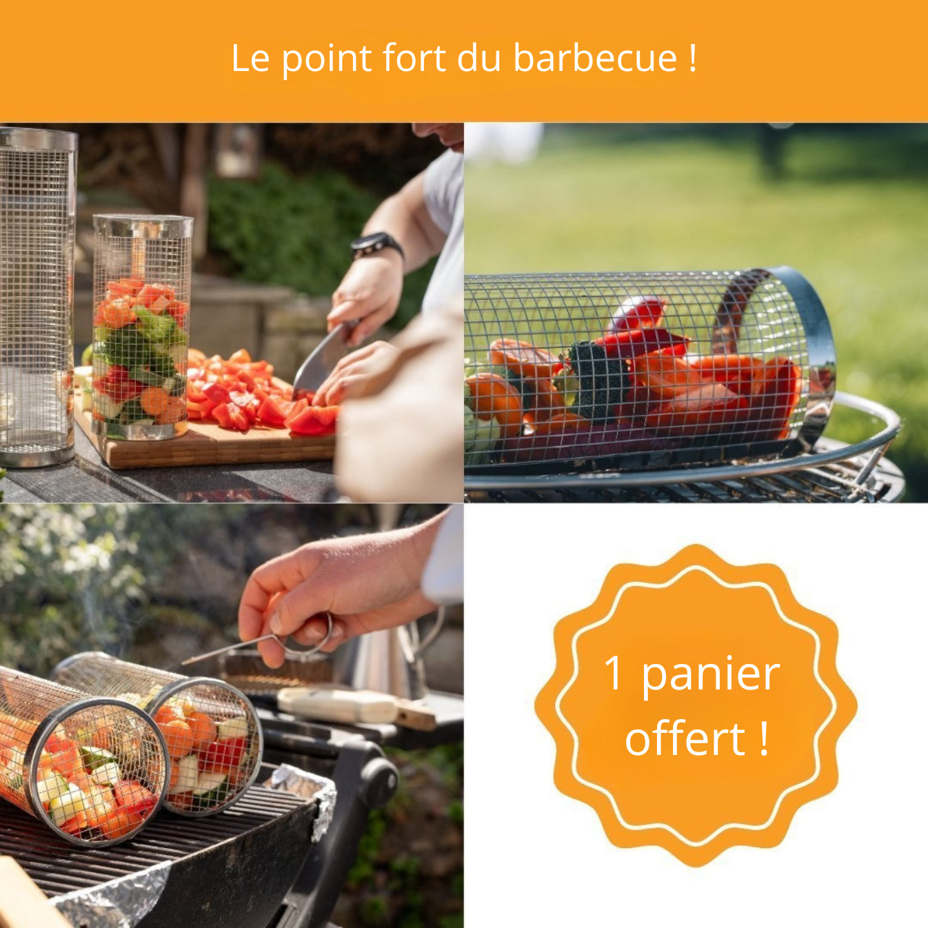 GrillTube™ – Panier BBQ Anti-Chute