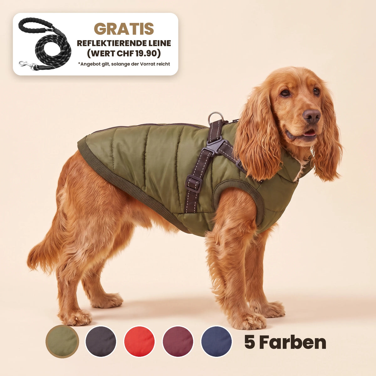 Manteau-harnais toutes saisons pour chien (DE)