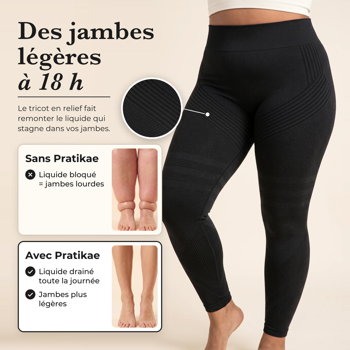 Legging de compression lipœdème
