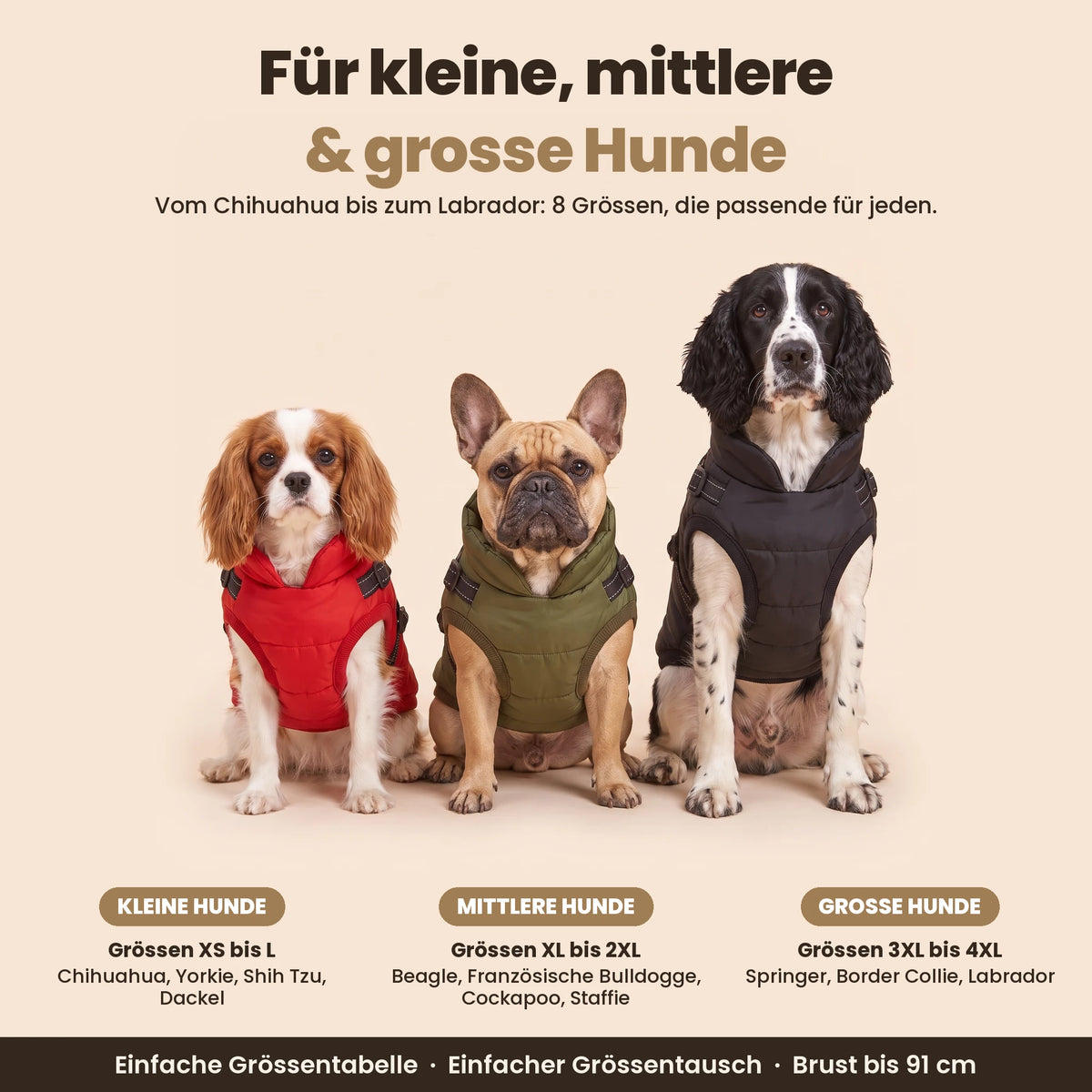 Manteau-harnais toutes saisons pour chien (DE)