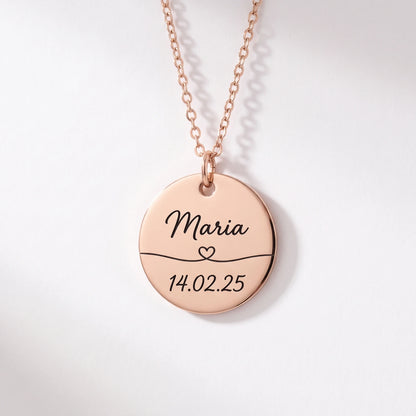 Collier avec prénom et date