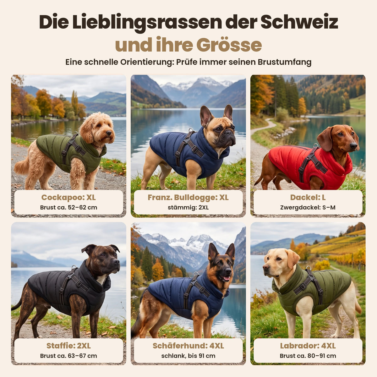 Manteau-harnais toutes saisons pour chien (DE)