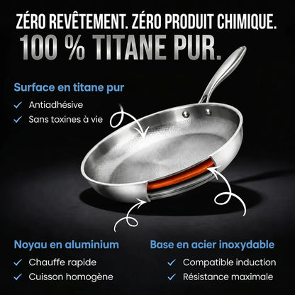 Poêle 100 % Titane Pur Pour Une Cuisine Sans Toxines
