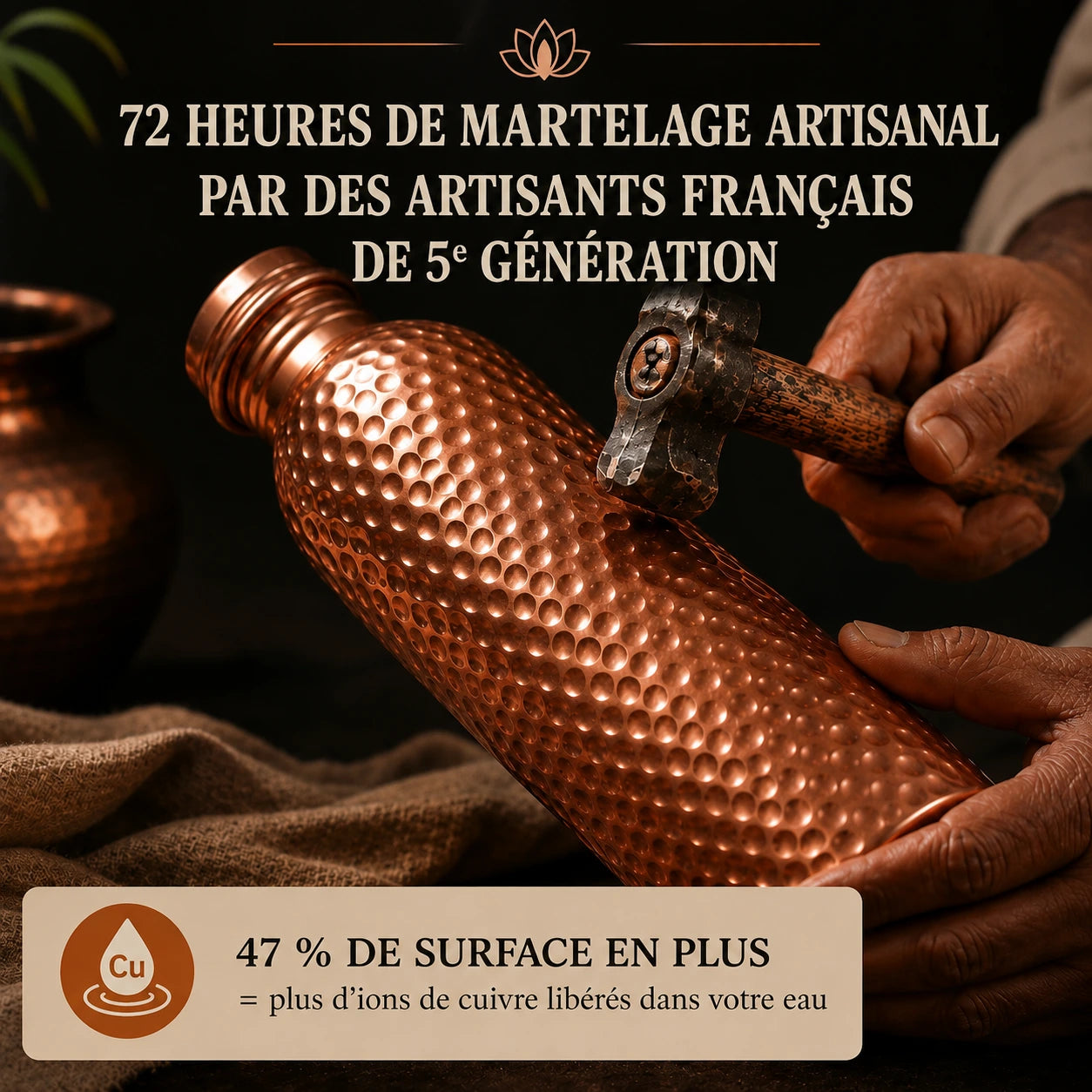 Pratikae™ · Gourde en Cuivre Pur — Buvez une Eau Plus Saine, Chaque Jour