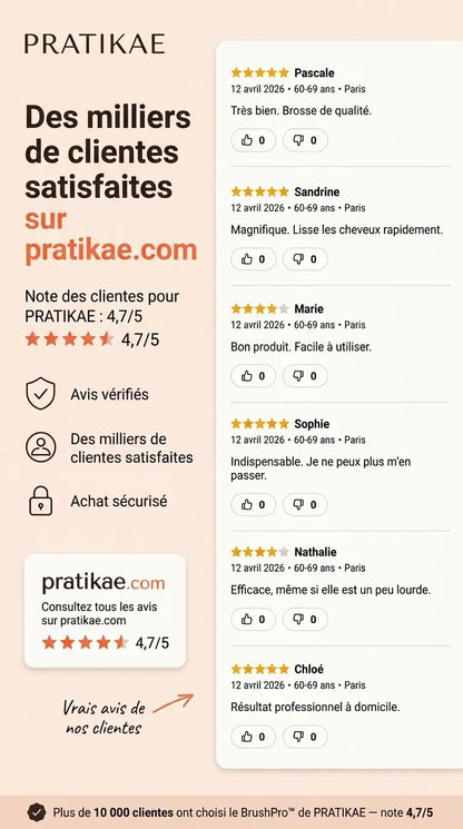 Pratikae BrushPro™ | Brosse lissante sans fil