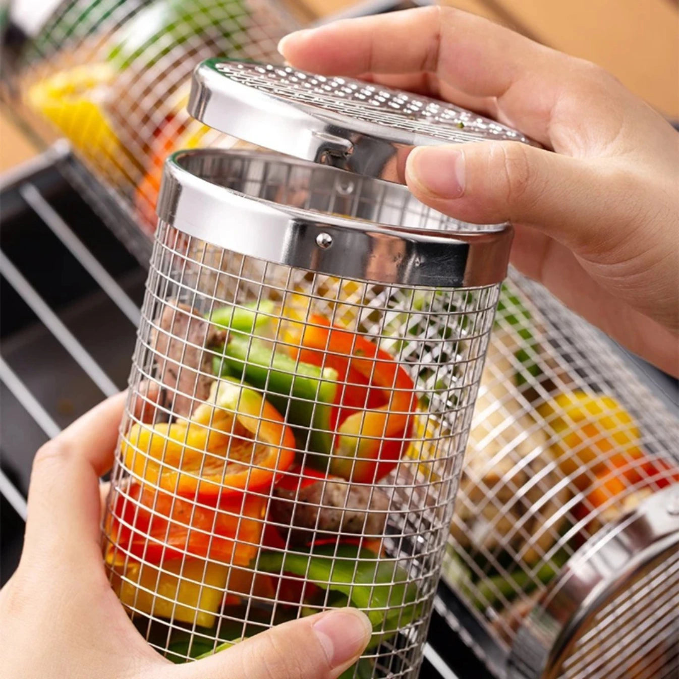 GrillTube™ – Panier BBQ Anti-Chute