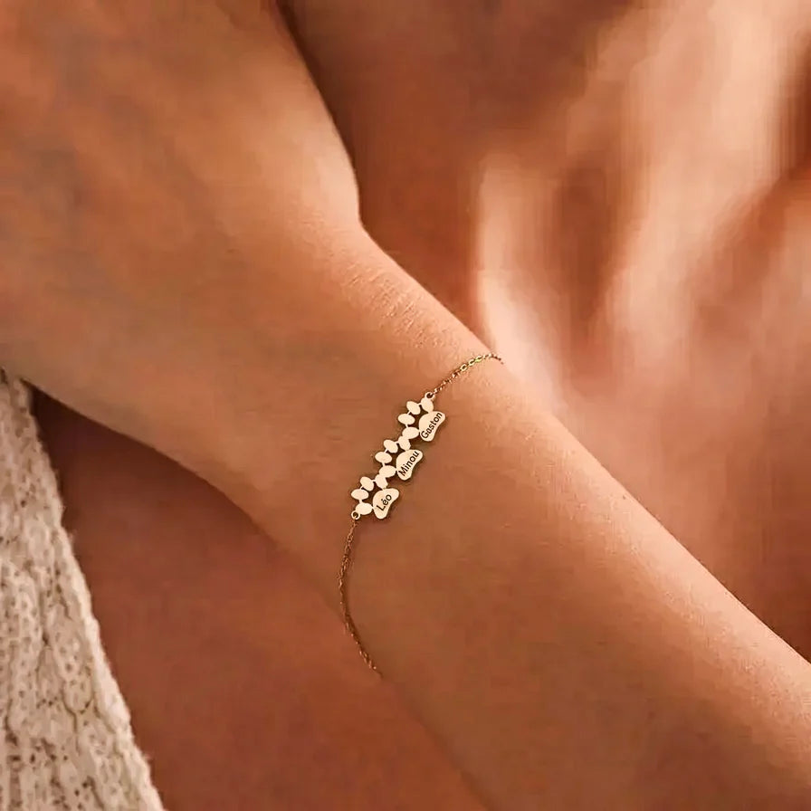 Le Bracelet Patte d'Amour - Gravé à son prénom