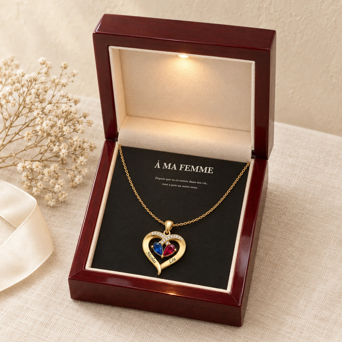 Collier Cœur « À ma femme » 03-FR