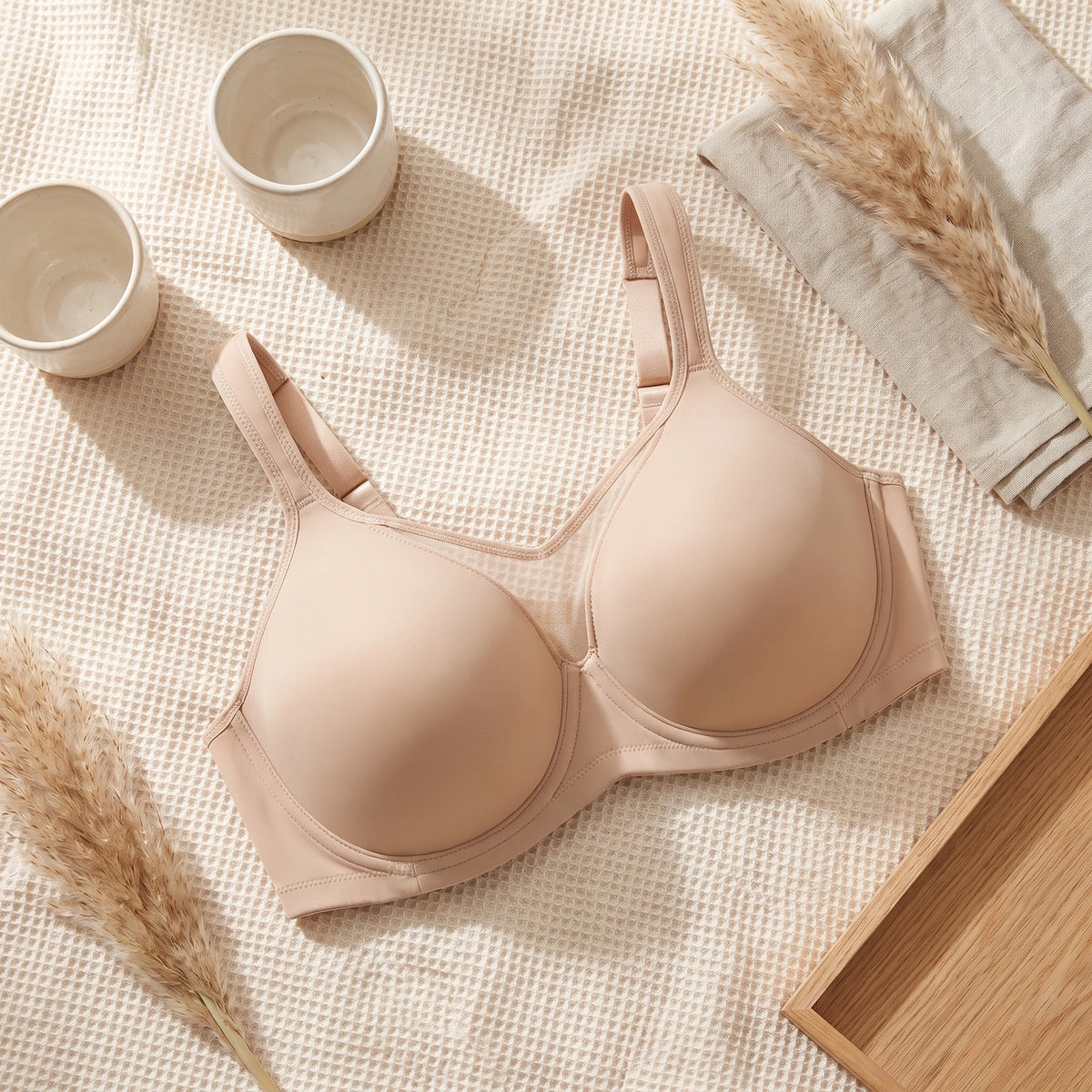 Soutien-gorge Léonie beige à plat