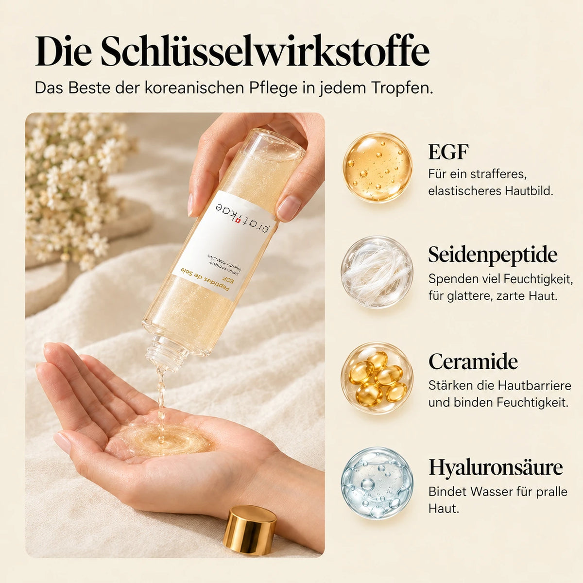 Lotion tonique coréenne aux peptides de soie & EGF - 04 DE