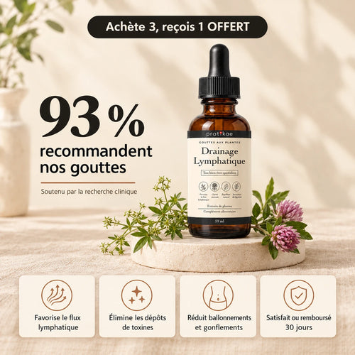 Gouttes drainage lymphatique – flacon et bénéfices