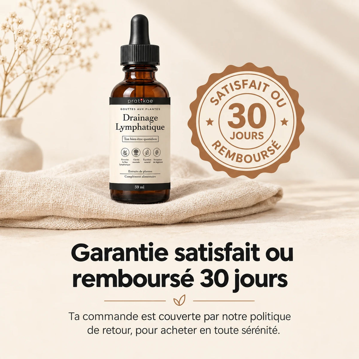 Gouttes drainage lymphatique – garantie 30 jours