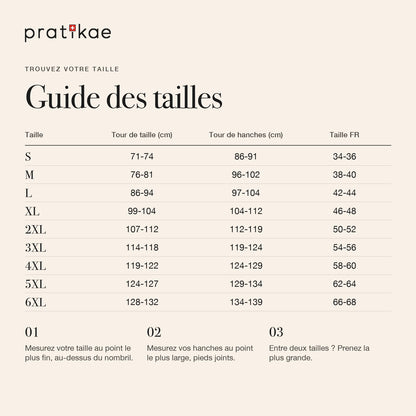 Guide des tailles culotte gainante S à 6XL