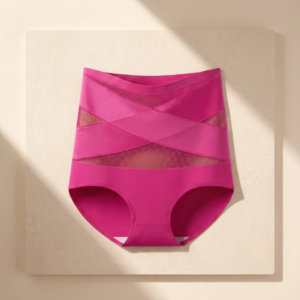 Culotte gainante bande croisée – rose