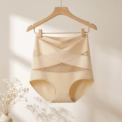 Culotte gainante bande croisée – beige