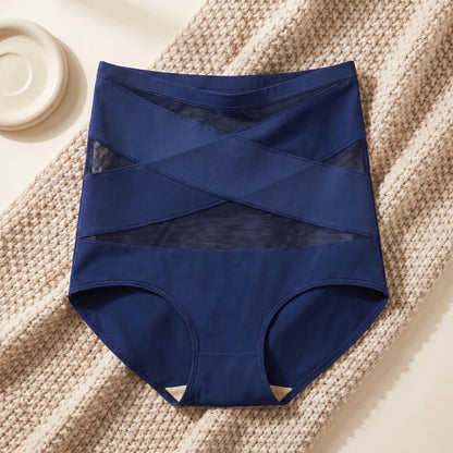 Culotte gainante bande croisée – bleu marine