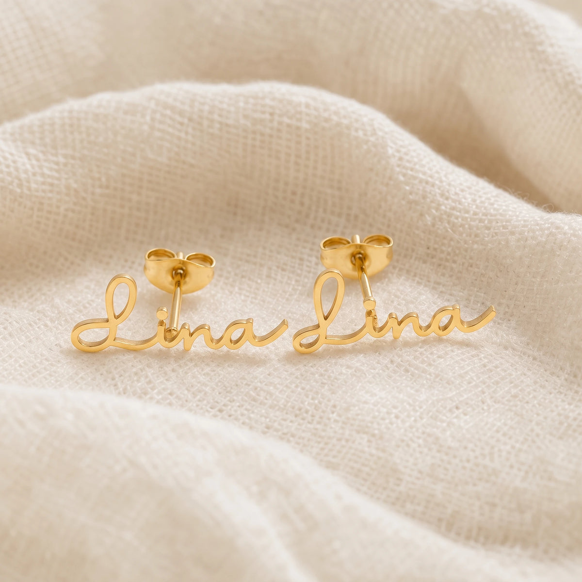 Boucles d'oreilles personnalisées avec prénom - or 18K