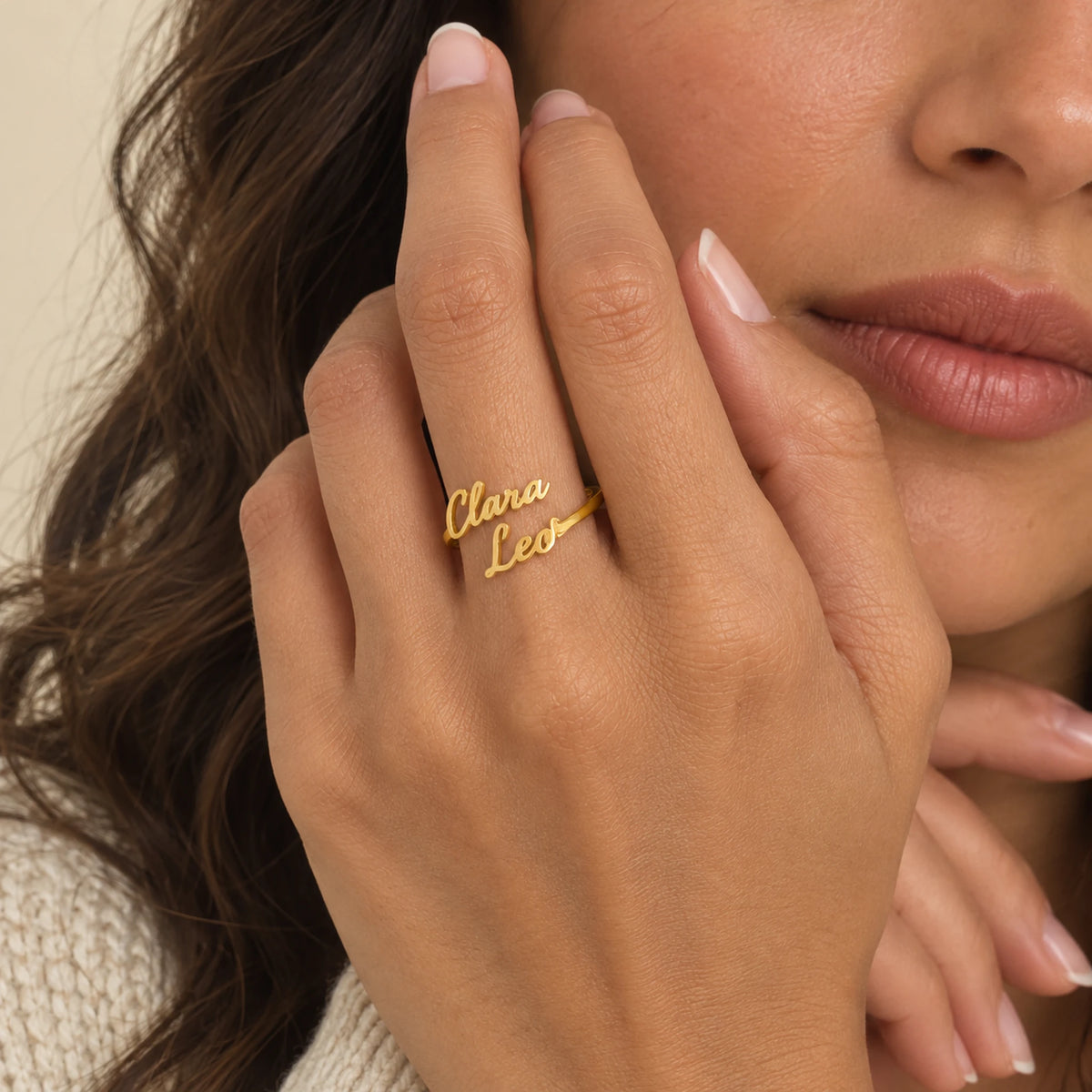 Bague prénoms or portée