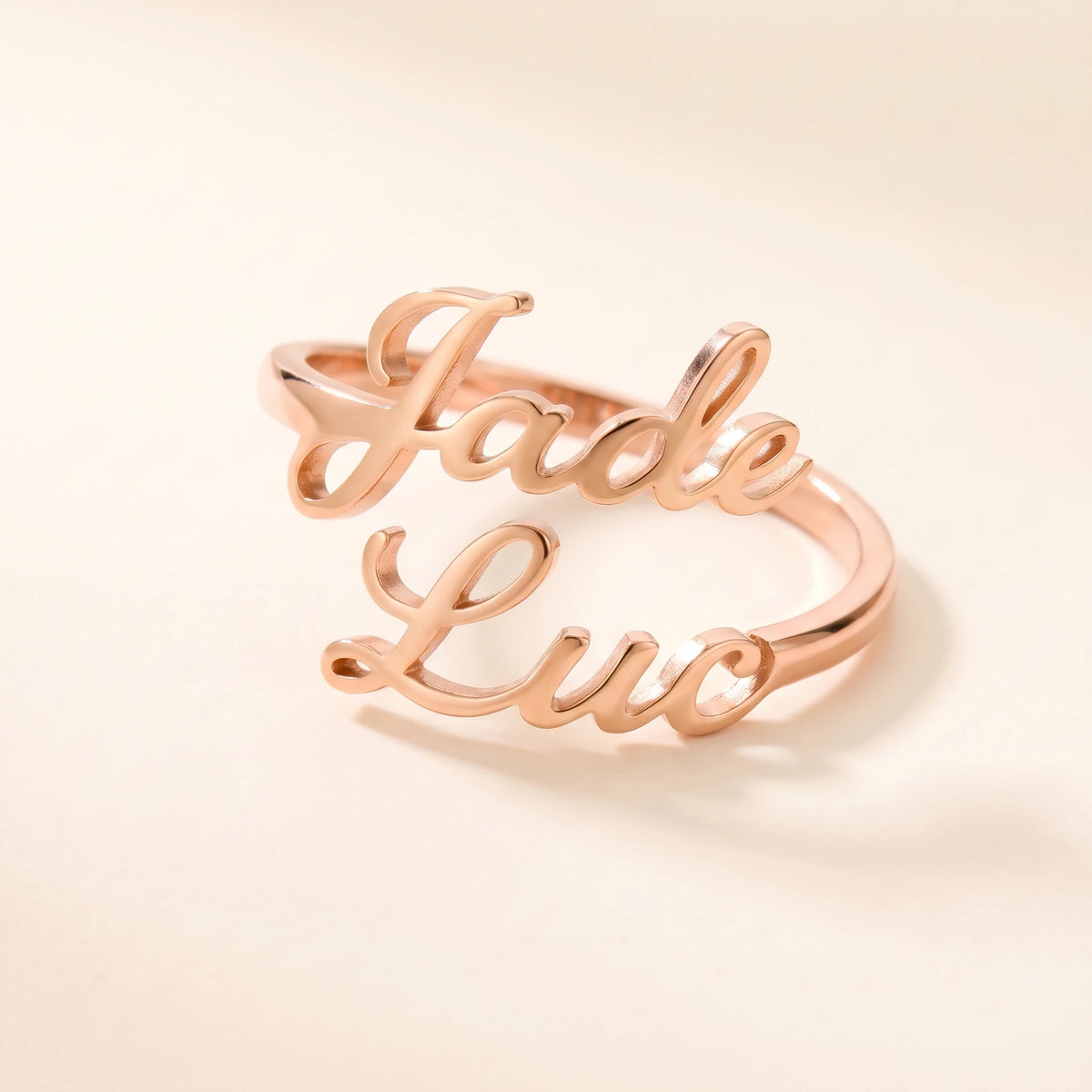 Bague prénoms or rose