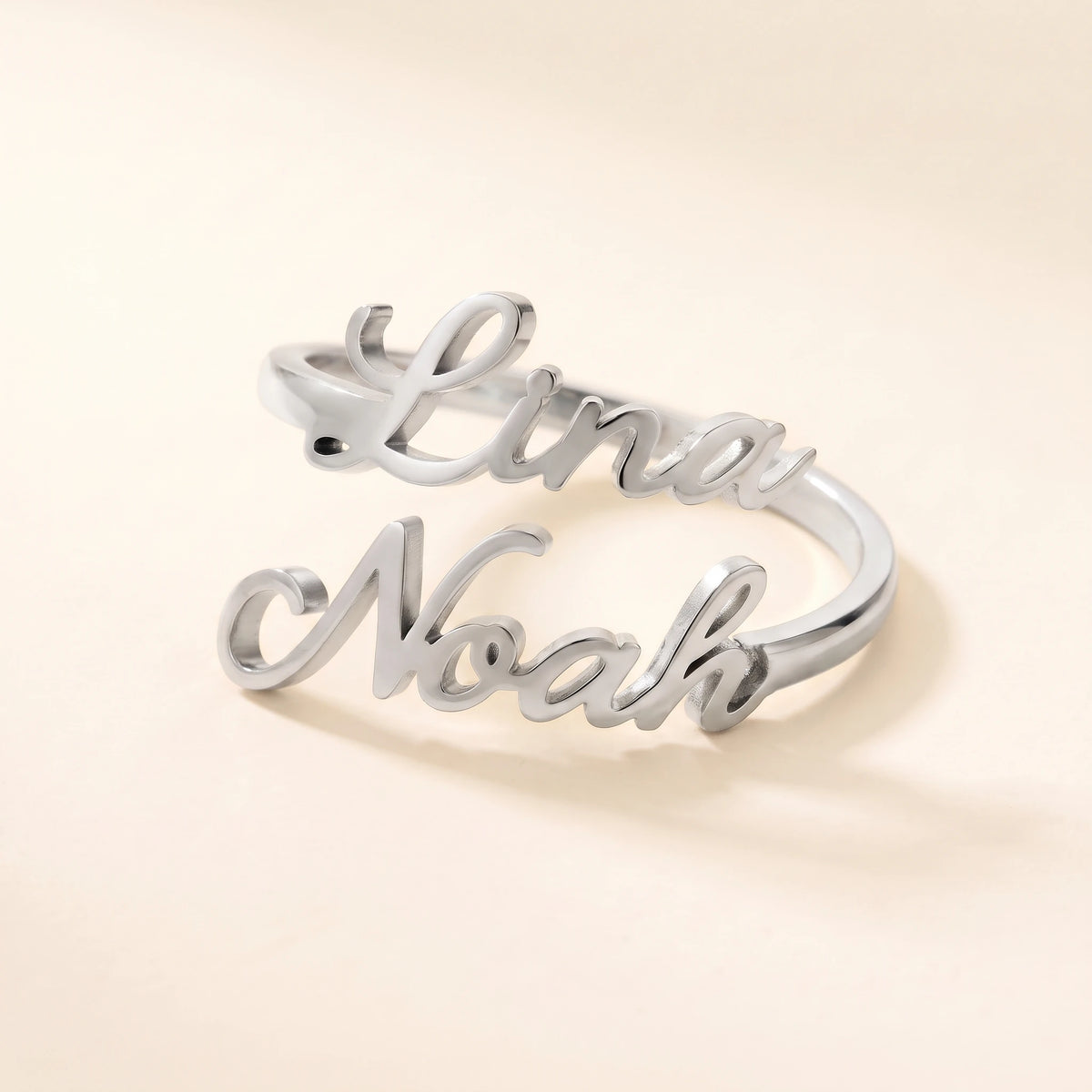 Bague prénoms argent
