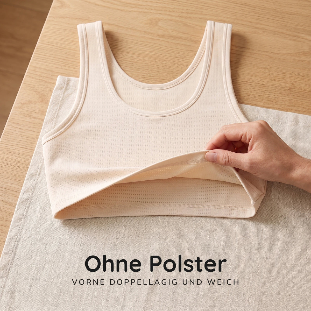 Ohne Polster - doppelt gefüttertes Vorderteil