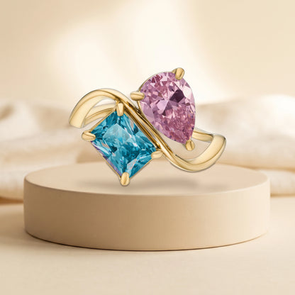 Bague pierres de naissance Solène plaquée or