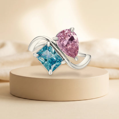Bague pierres de naissance Solène couleur argent