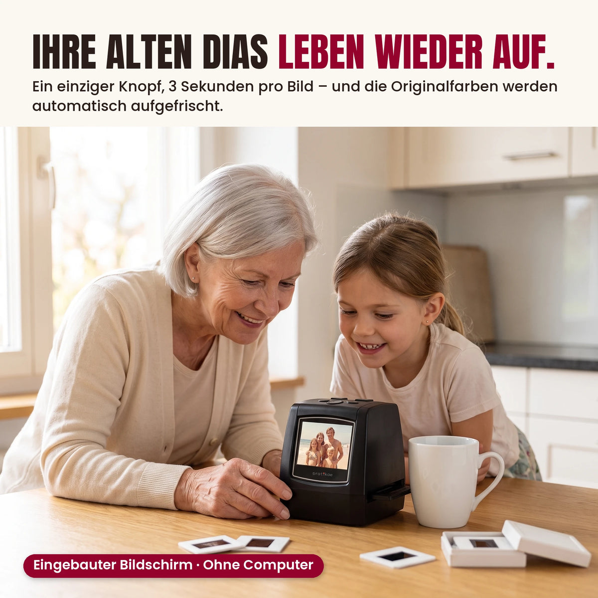 Dia- und Negativscanner mit Bildschirm