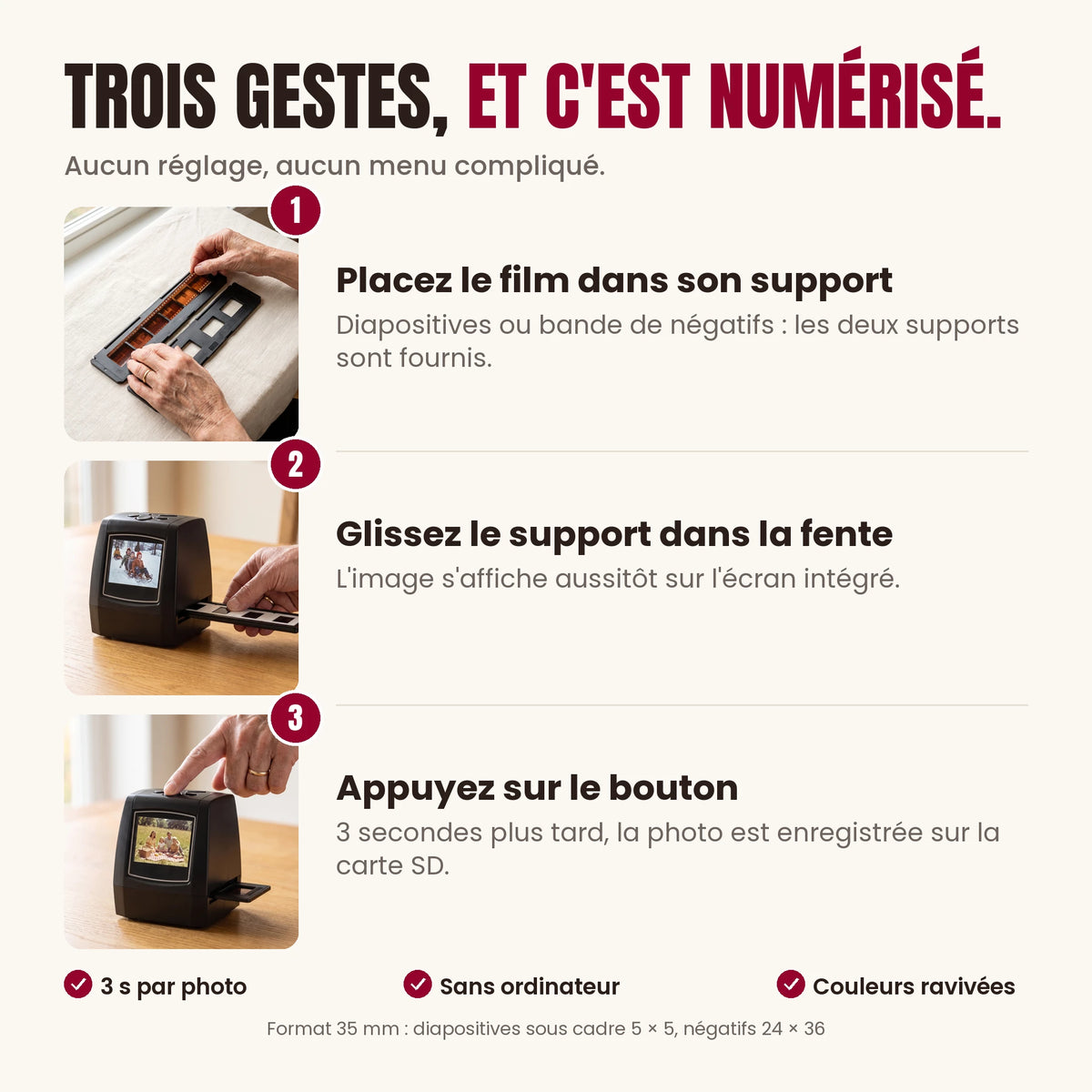 Numériseur de diapositives et négatifs