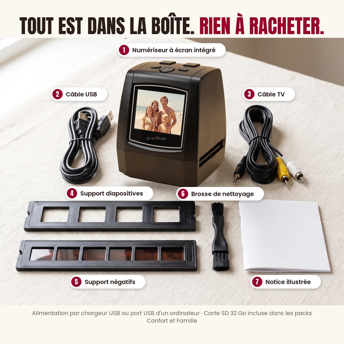 Numériseur de diapositives et négatifs