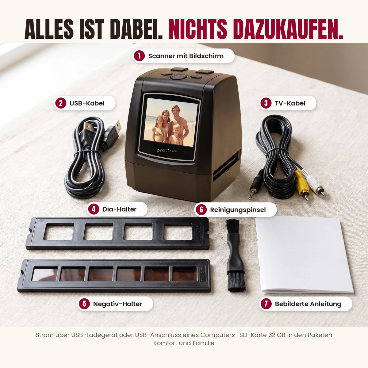 Dia- und Negativscanner mit Bildschirm