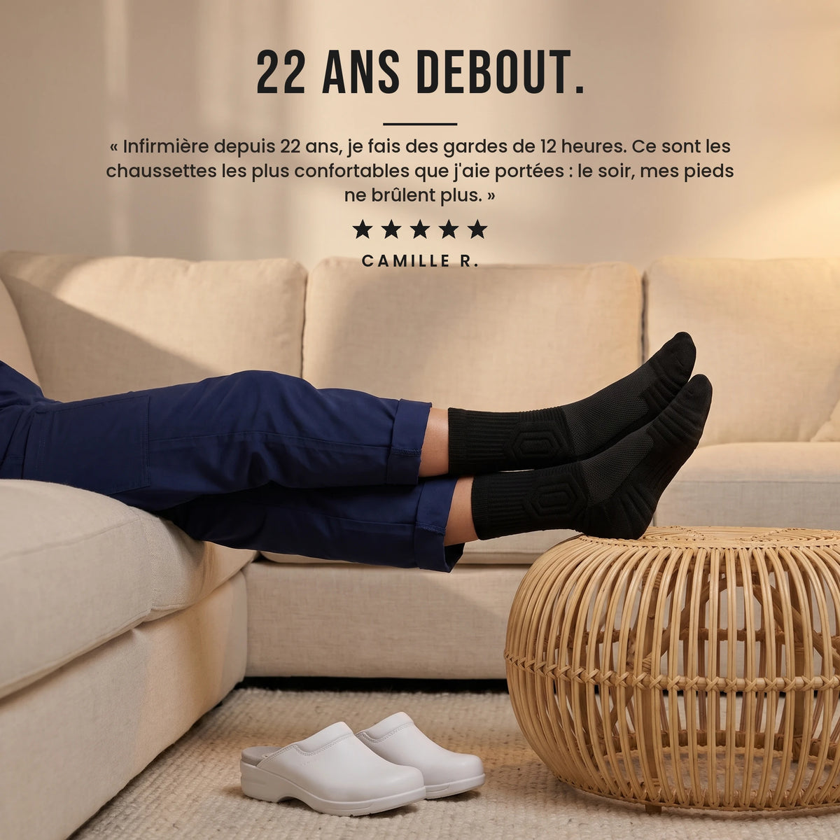 Chaussettes de travail anti-douleur