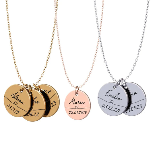 Collier avec prénom et date