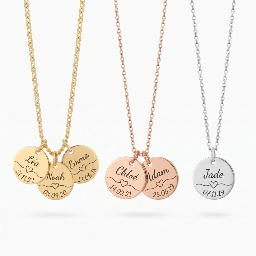 Collier avec prénom et date