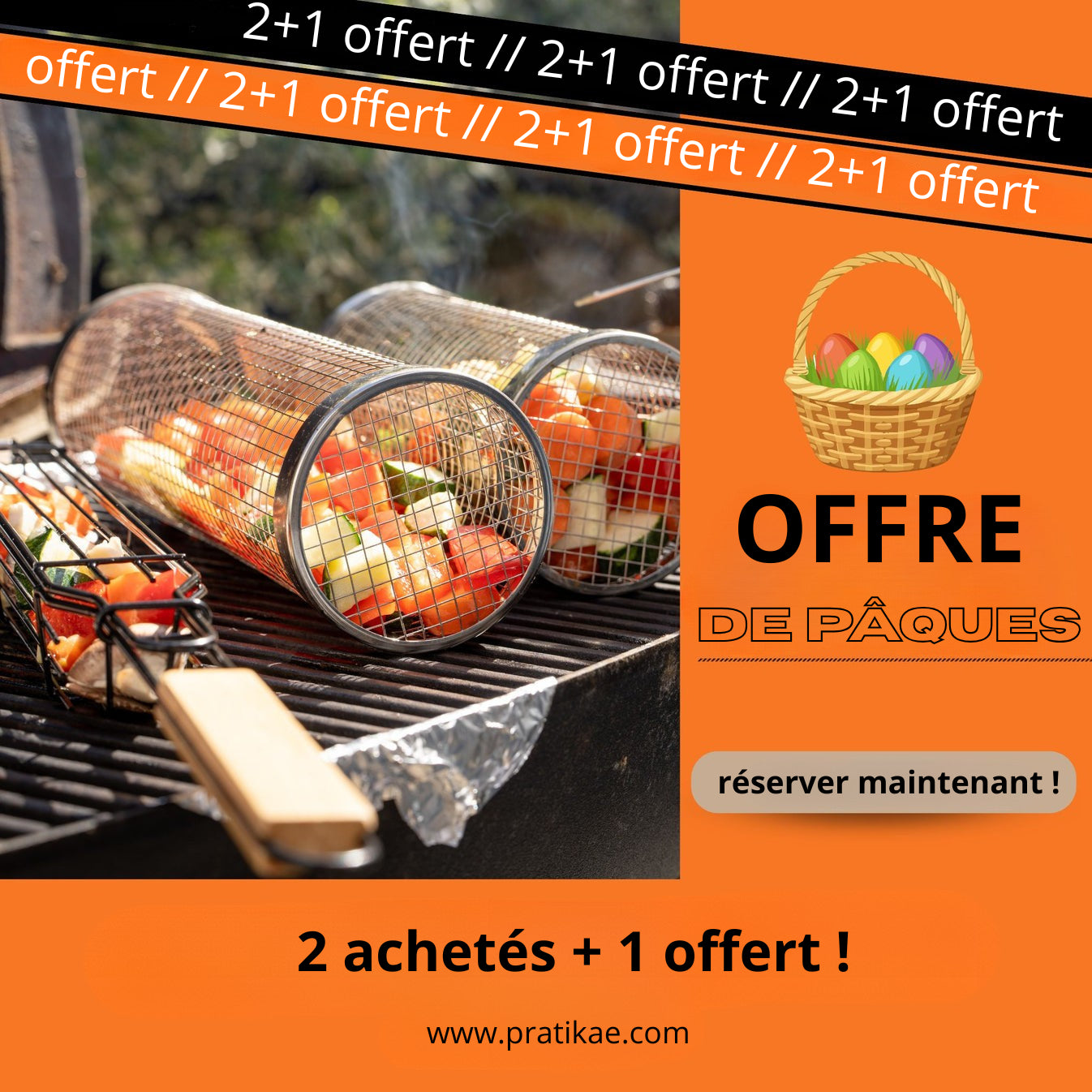 GrillTube™ – Panier BBQ Anti-Chute