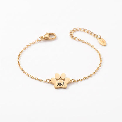 Le Bracelet Patte d'Amour - Gravé à son prénom