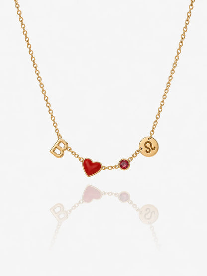COLLIER INITIALE EN FORME DE CŒUR