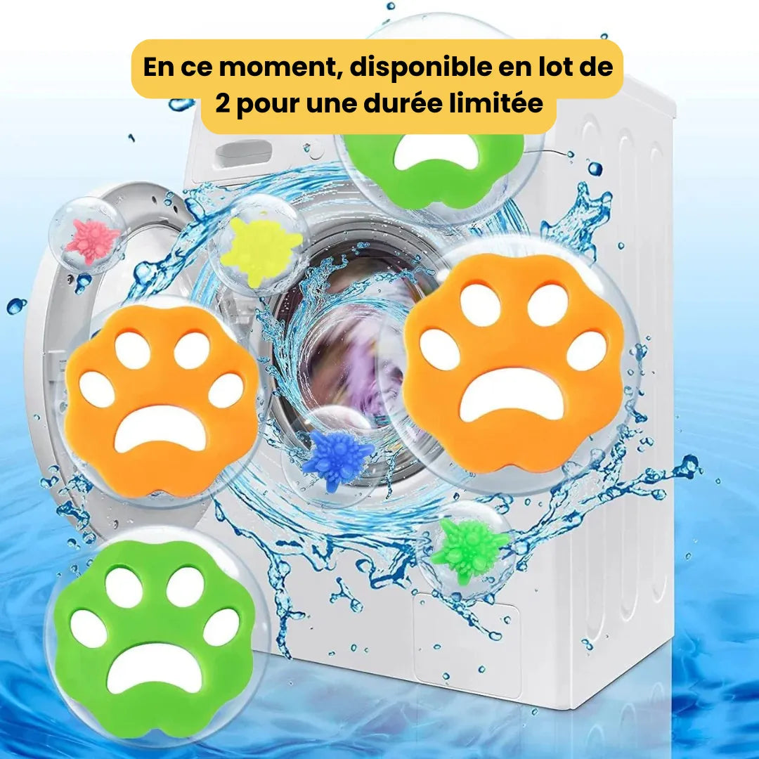 Lot de 2 attrape-poils pour machine à laver