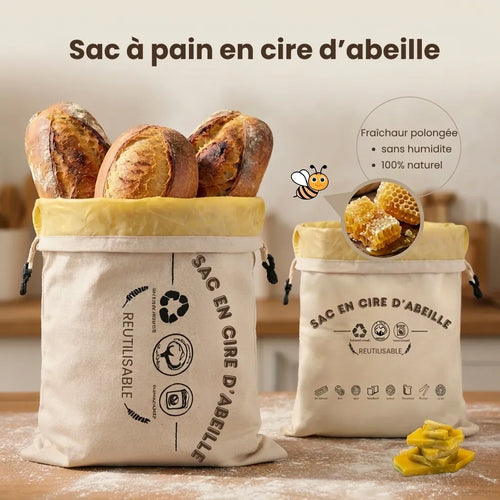 CroustiBag – Sacs à pain premium 100 % coton et cire d’abeille
