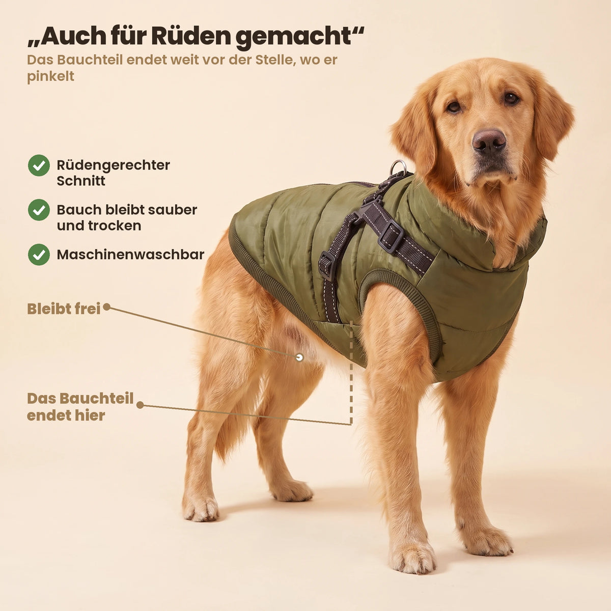 Manteau-harnais toutes saisons pour chien (DE)