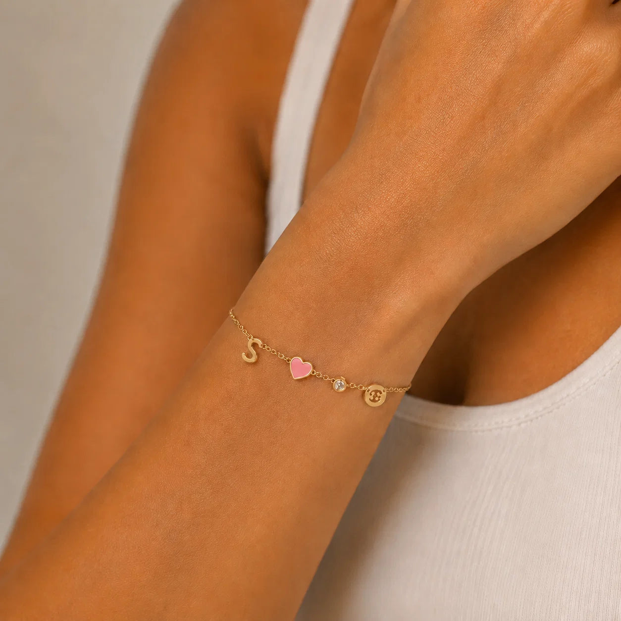 BRACELET CŒUR AVEC INITIALE