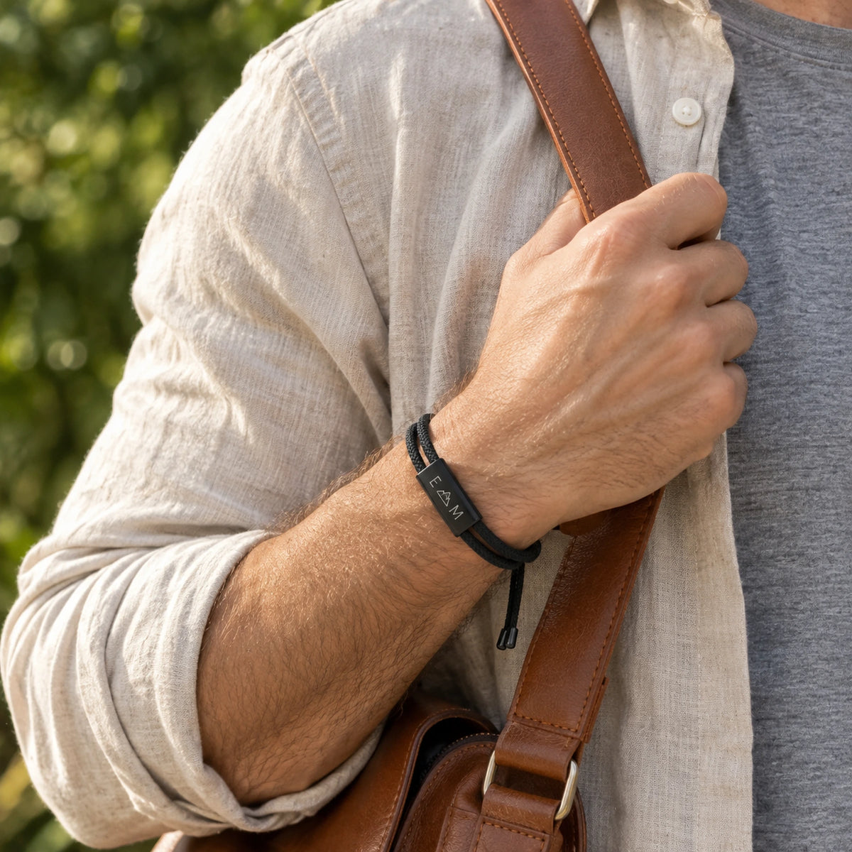 Bracelet Homme Personnalisé - cordon tressé ajustable