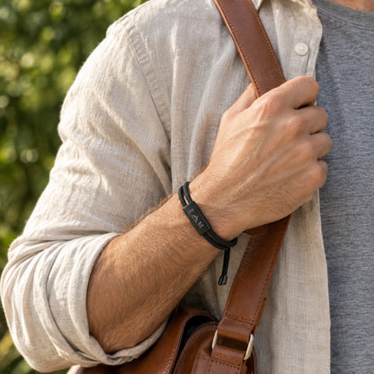Bracelet Homme Personnalisé - cordon tressé ajustable