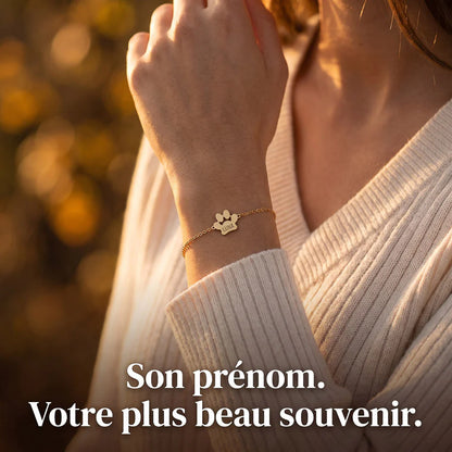 Le Bracelet Patte d'Amour - Gravé à son prénom