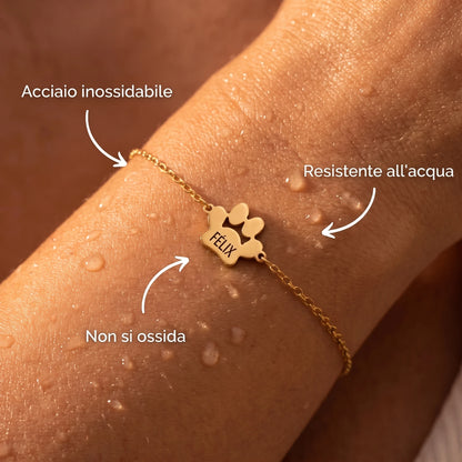 Le Bracelet Patte d'Amour - Gravé à son prénom