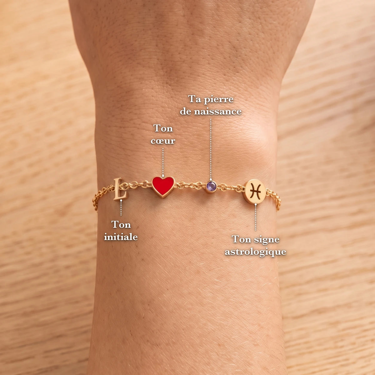 Bracelet Cœur Personnalisé avec Initiale