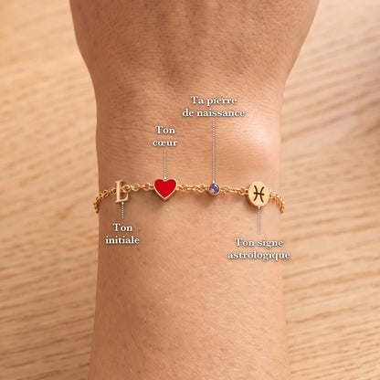 Bracelet Cœur Personnalisé avec Initiale