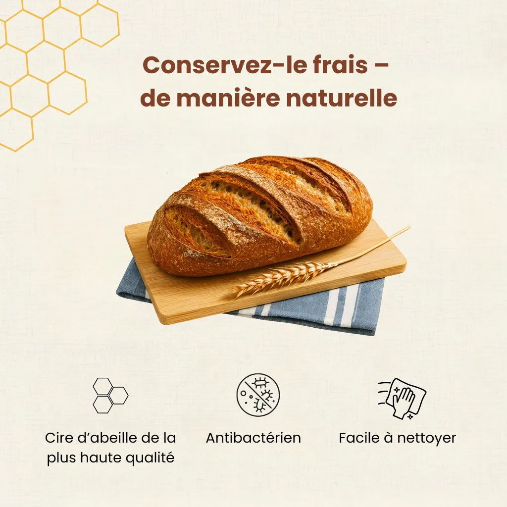 CroustiBag – Sacs à pain premium 100 % coton et cire d’abeille