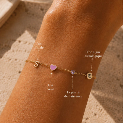 BRACELET CŒUR AVEC INITIALE