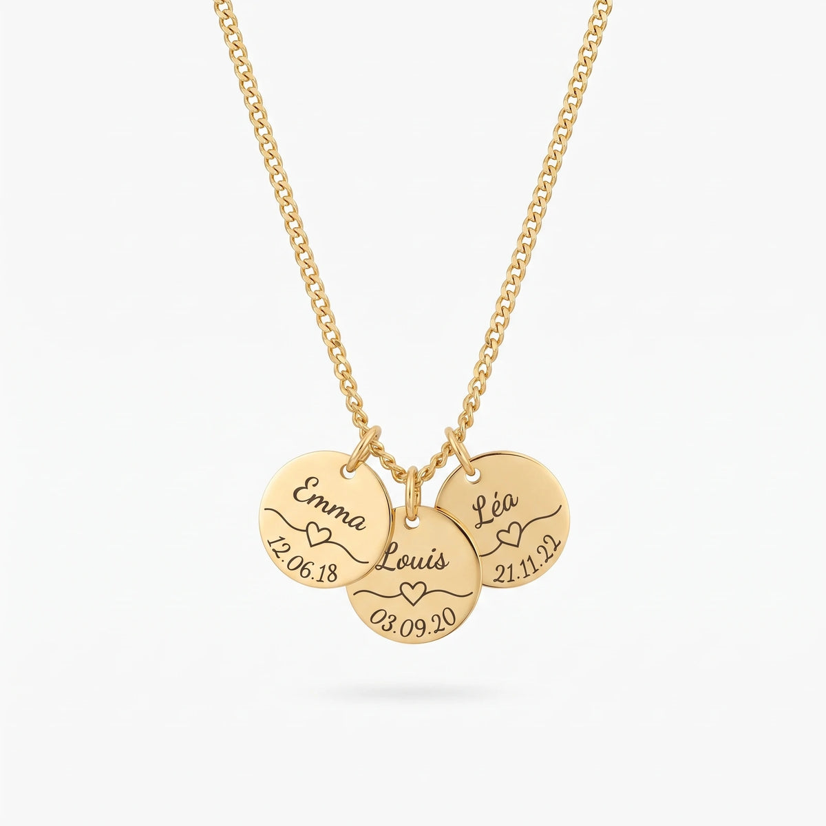 Collier avec prénom et date